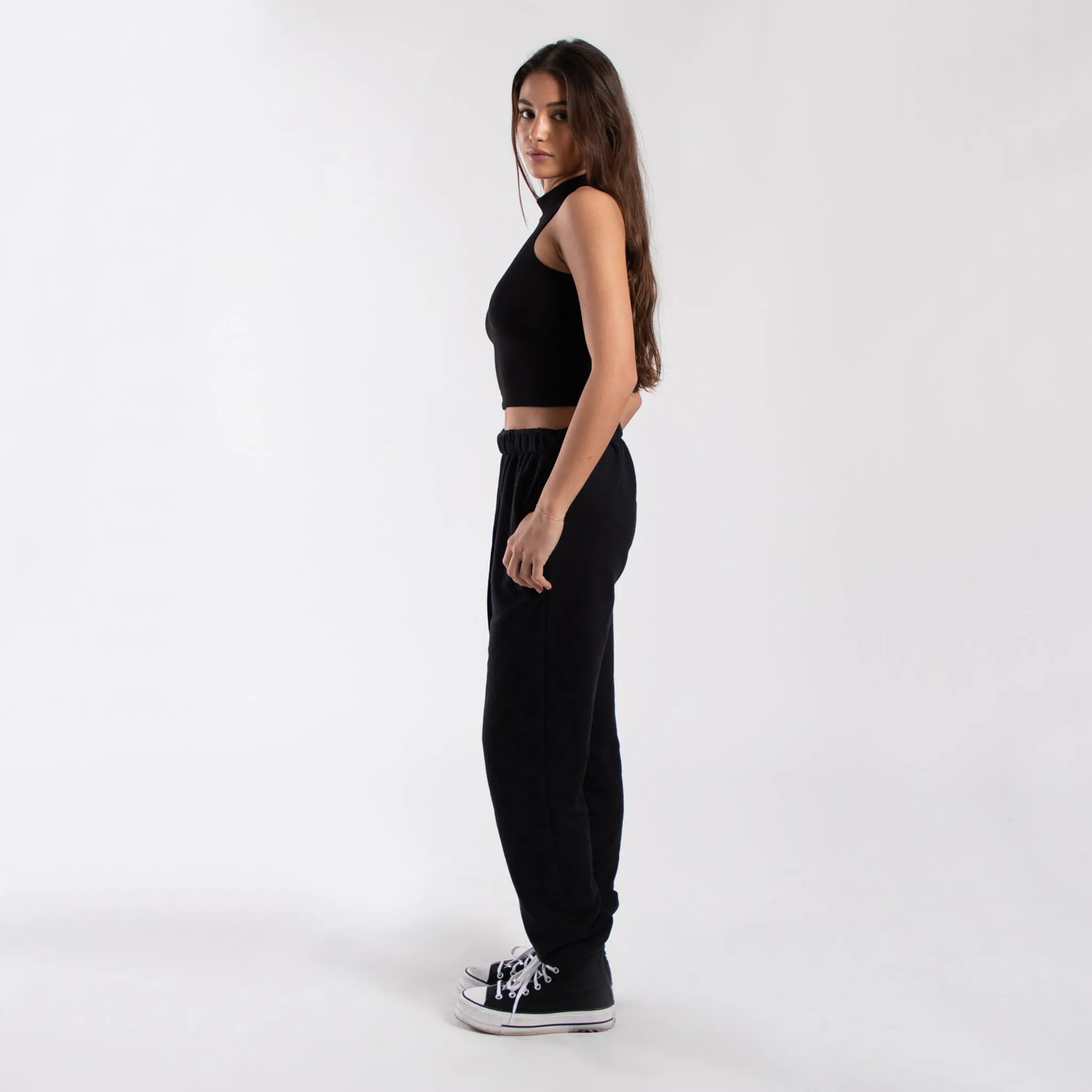 0890 - Women's Mock Neck Cropped Muscle Tank