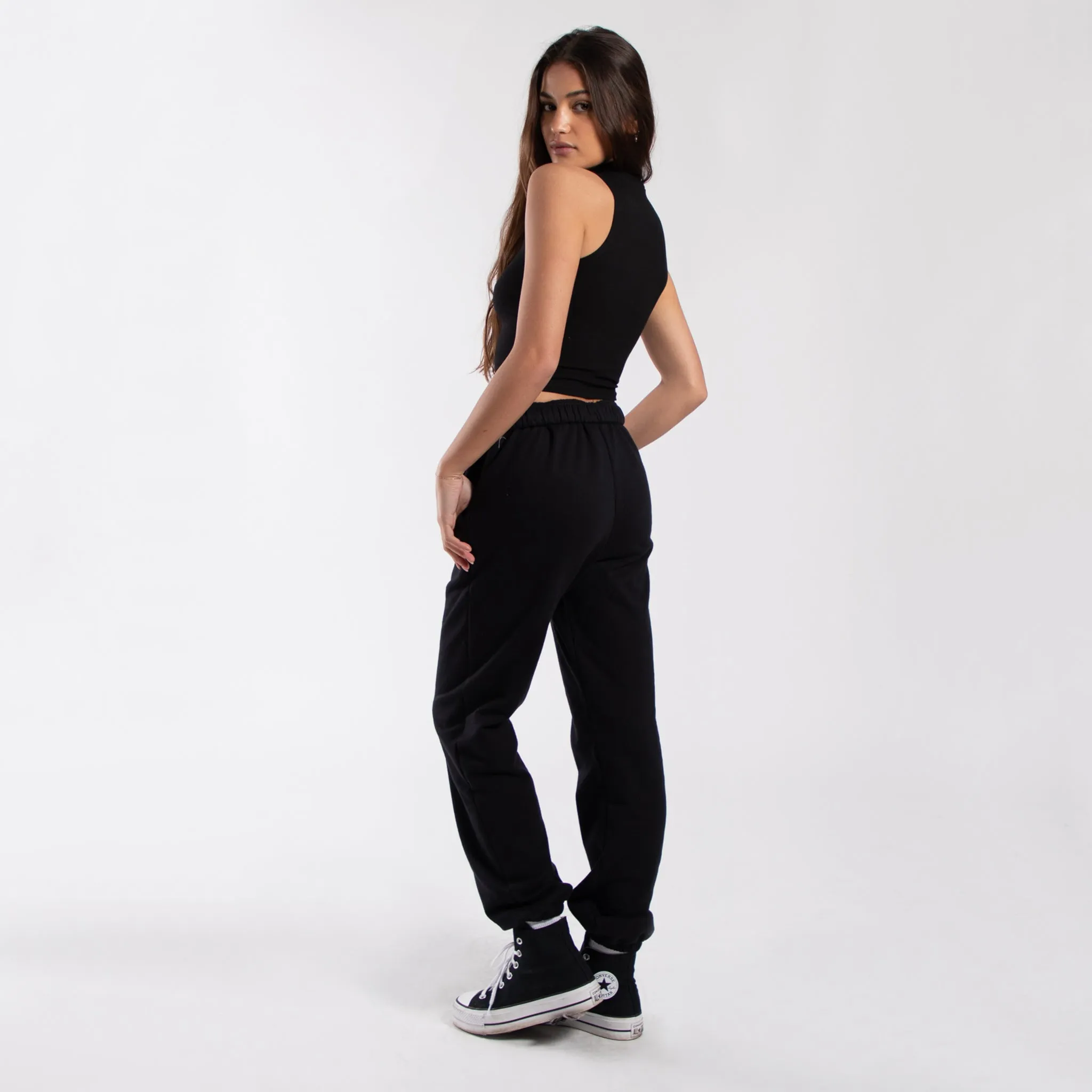 0890 - Women's Mock Neck Cropped Muscle Tank