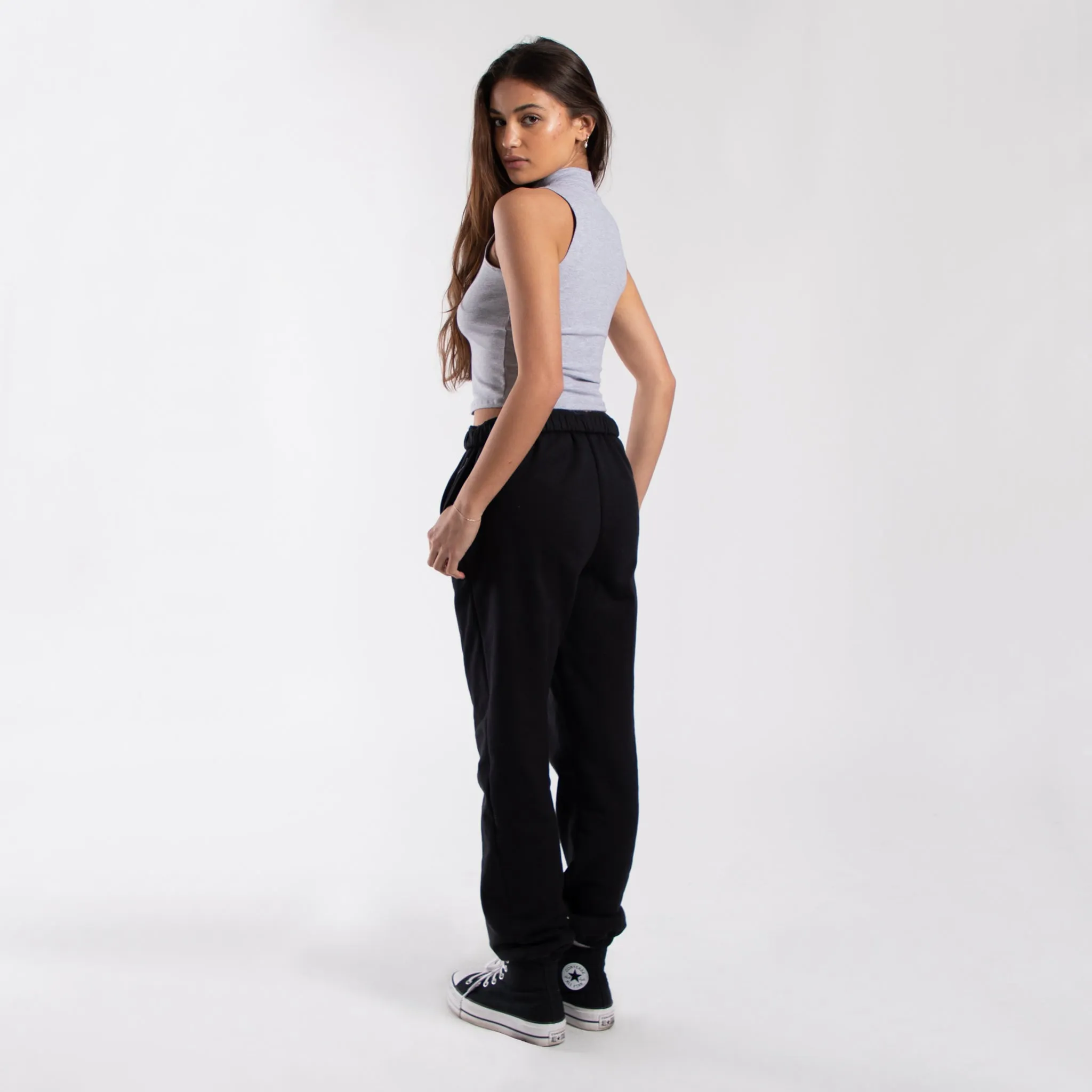 0890 - Women's Mock Neck Cropped Muscle Tank
