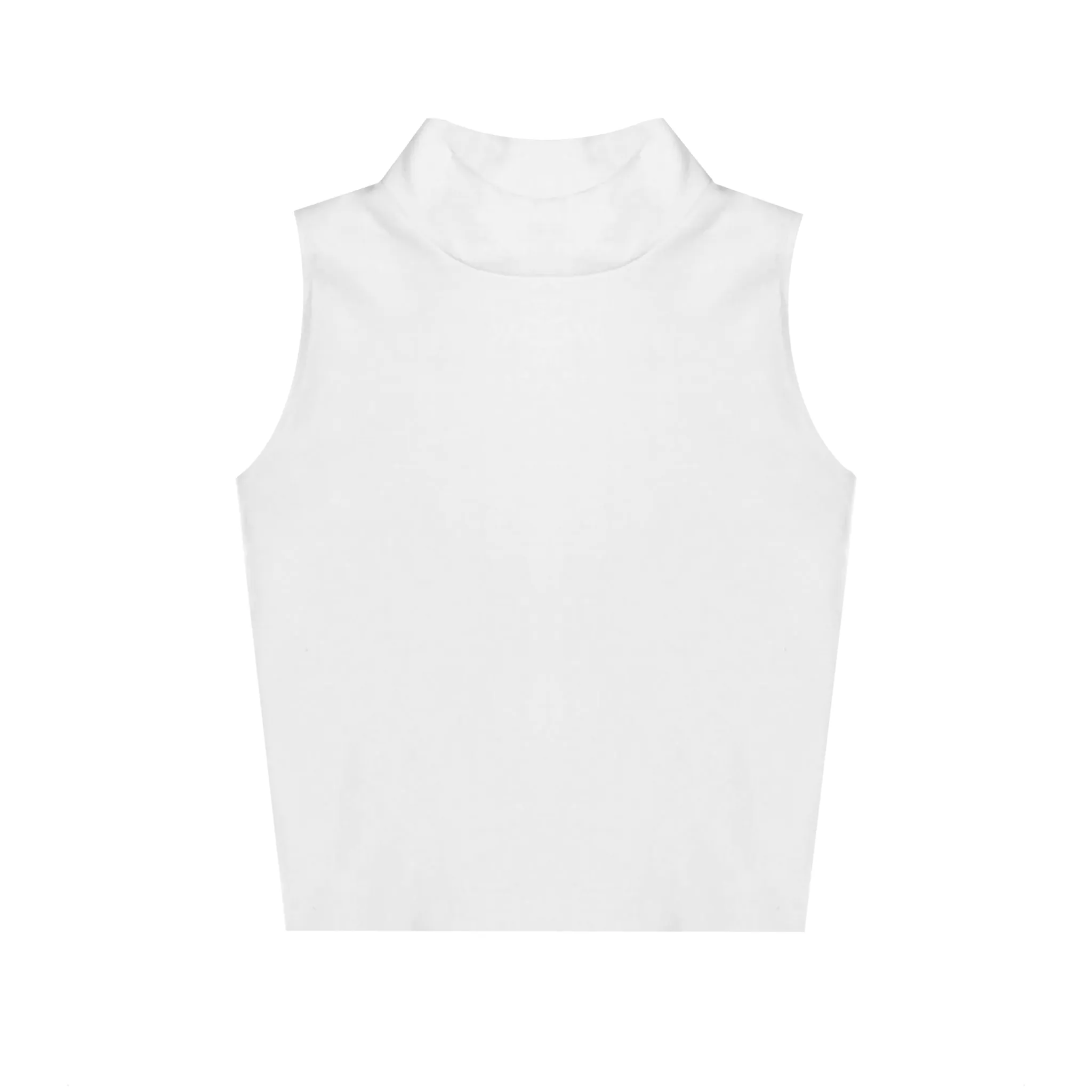 0890 - Women's Mock Neck Cropped Muscle Tank