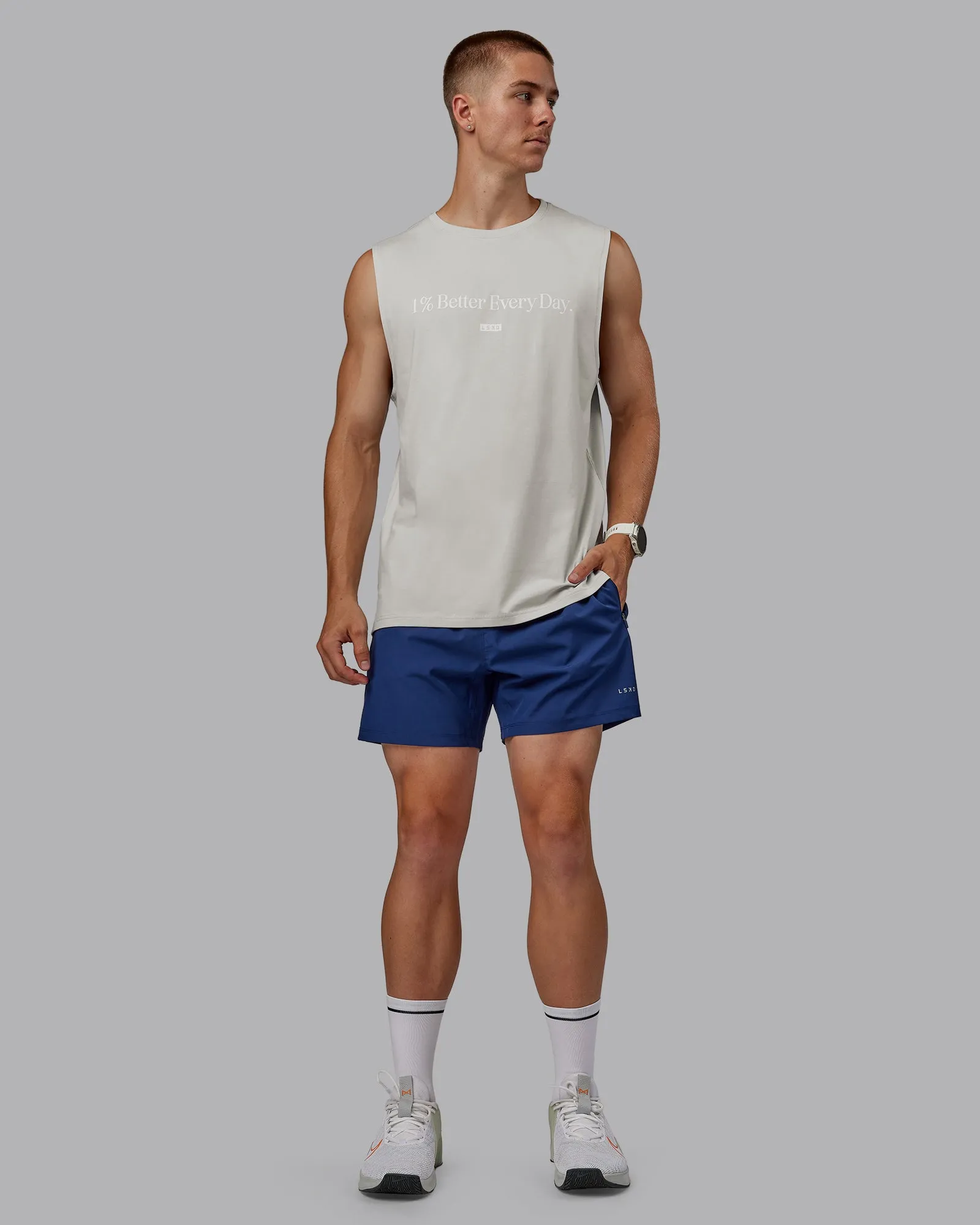 1% Better FLXCotton Training Fit Tank - Digital Mist/White
