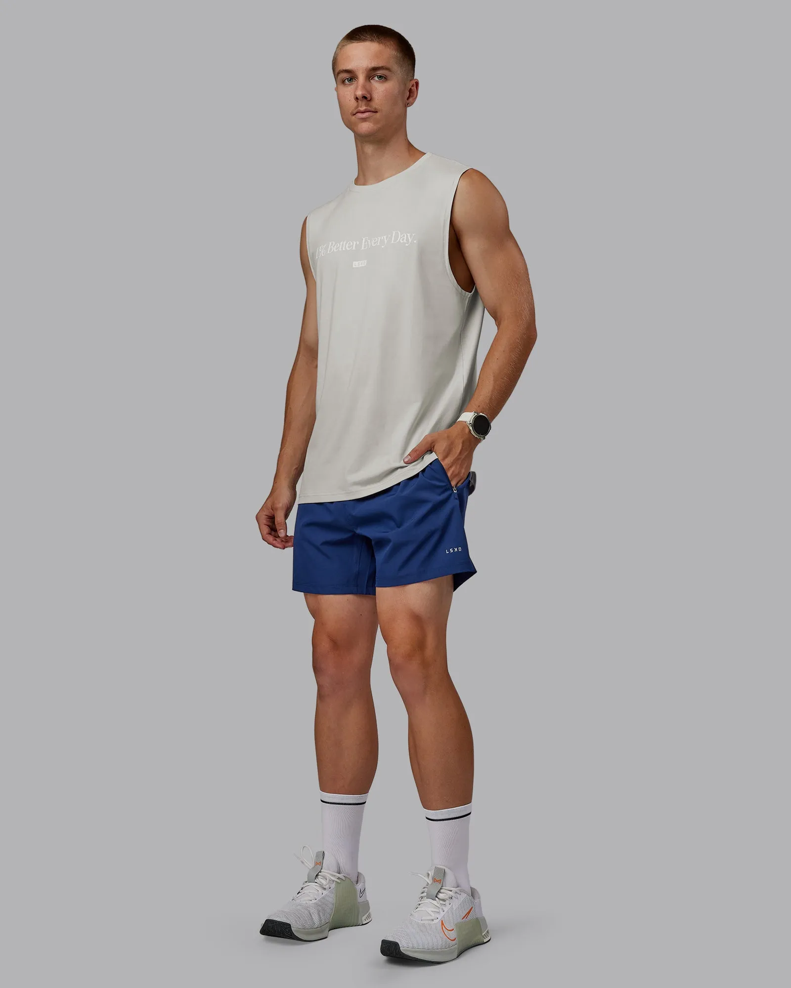 1% Better FLXCotton Training Fit Tank - Digital Mist/White
