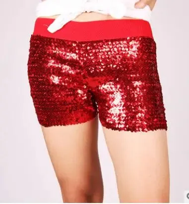 1pcs/lot woman dancing short lady sequined elastic waist shorts patchwork skinny sequined shorts