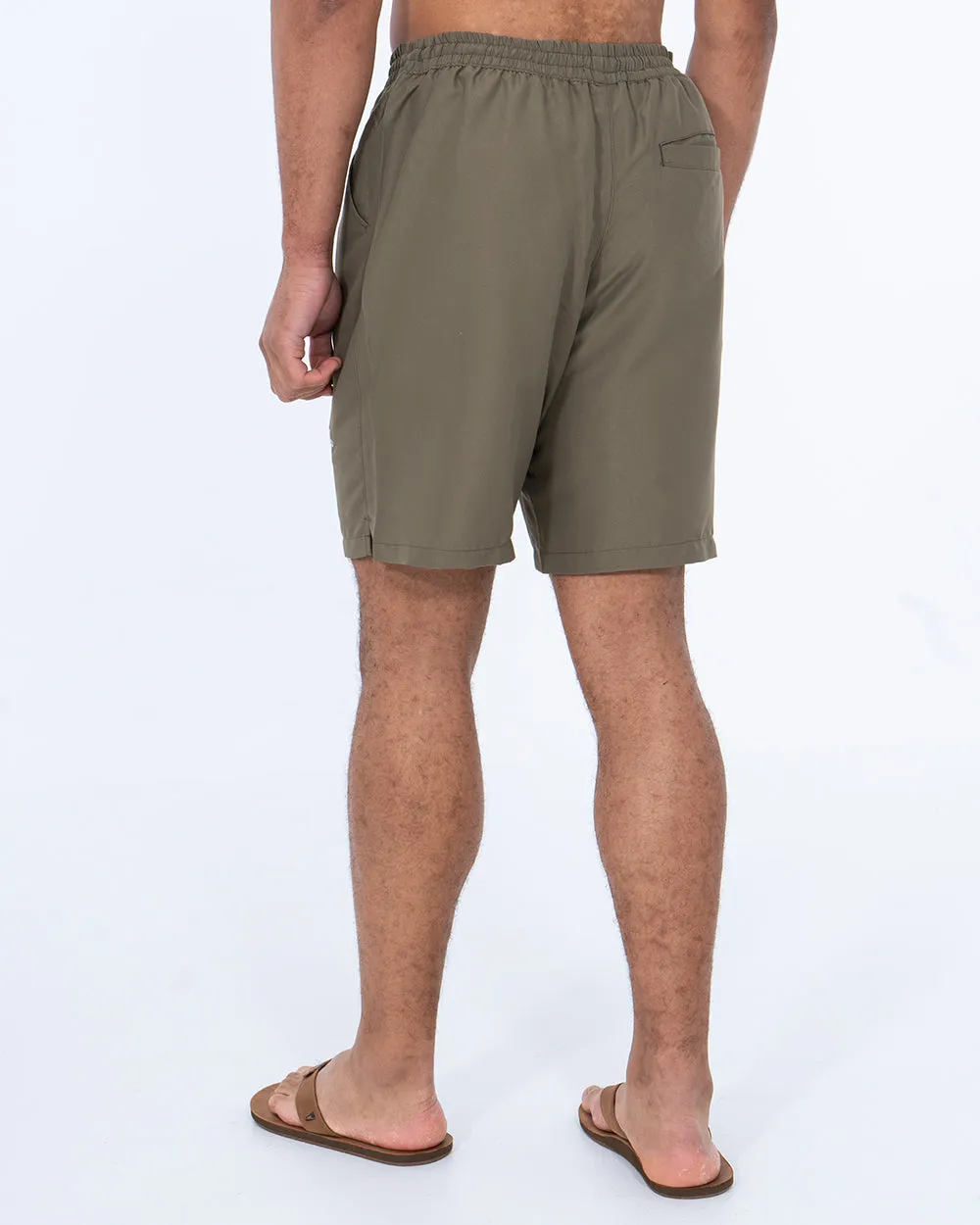 2t Aray Tall Embroidered Palm Swim Shorts (khaki)