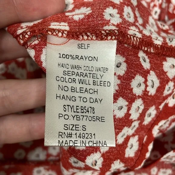 5 for 35$ Kori Red White Floral Layered Ruffle Mini Skirt NWT
