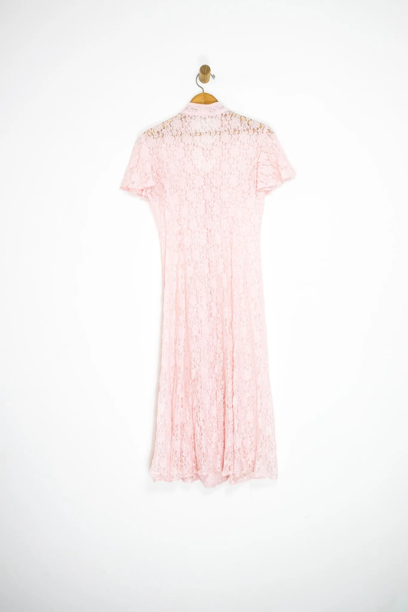 90’s PINK LACE DRESS / MEDIUM