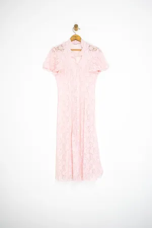 90’s PINK LACE DRESS / MEDIUM