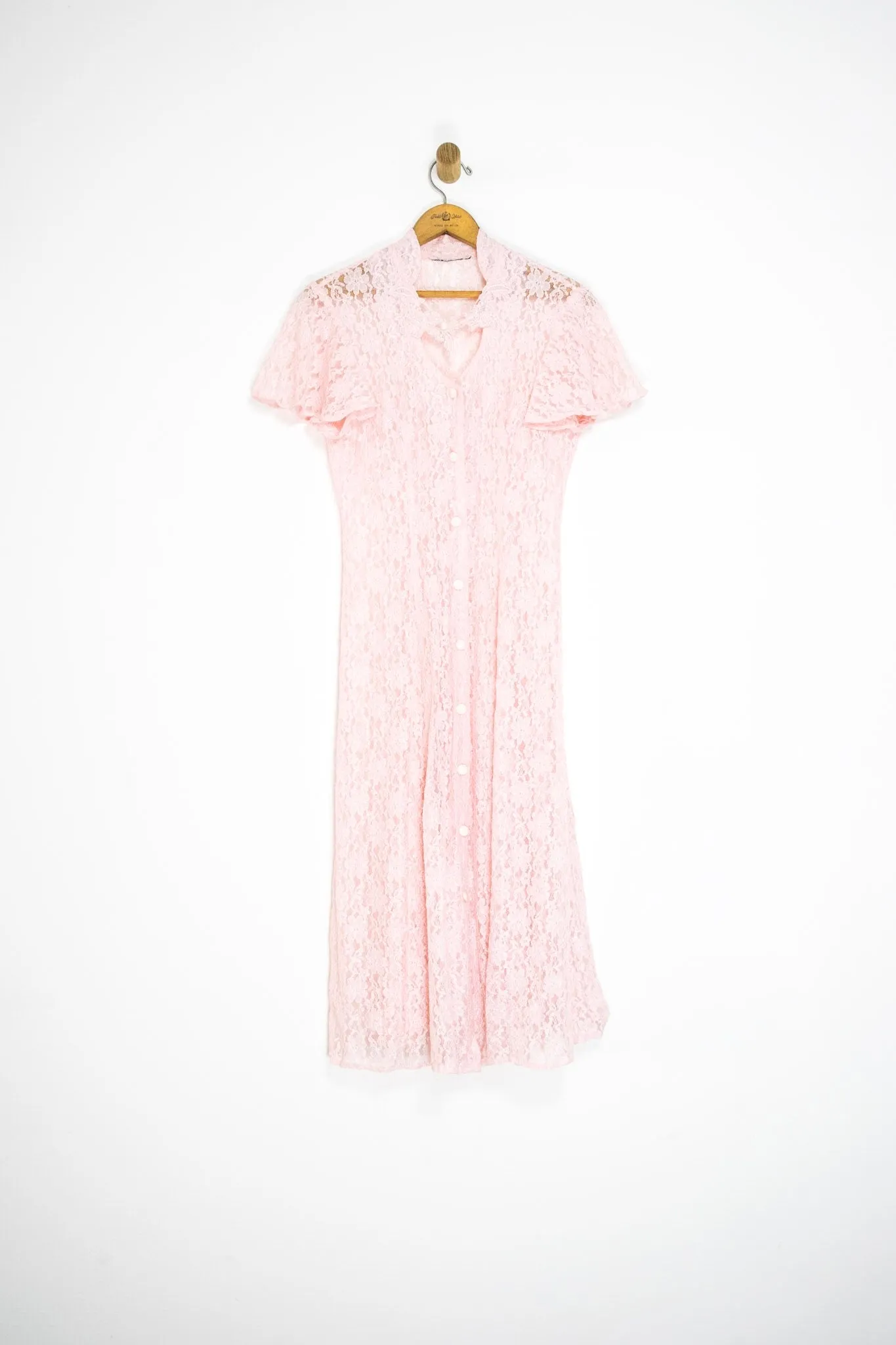 90’s PINK LACE DRESS / MEDIUM