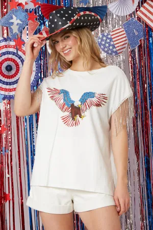 America Eagle Cotton Jersey Top