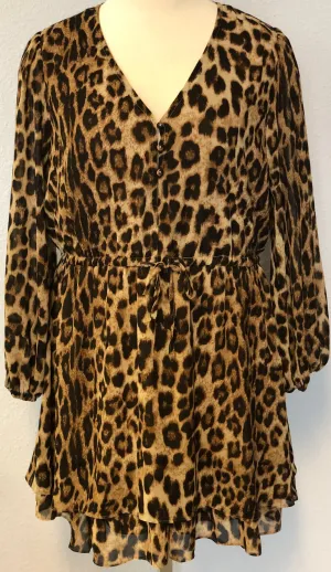 ANIMAL PRINT SMOCK DRESS