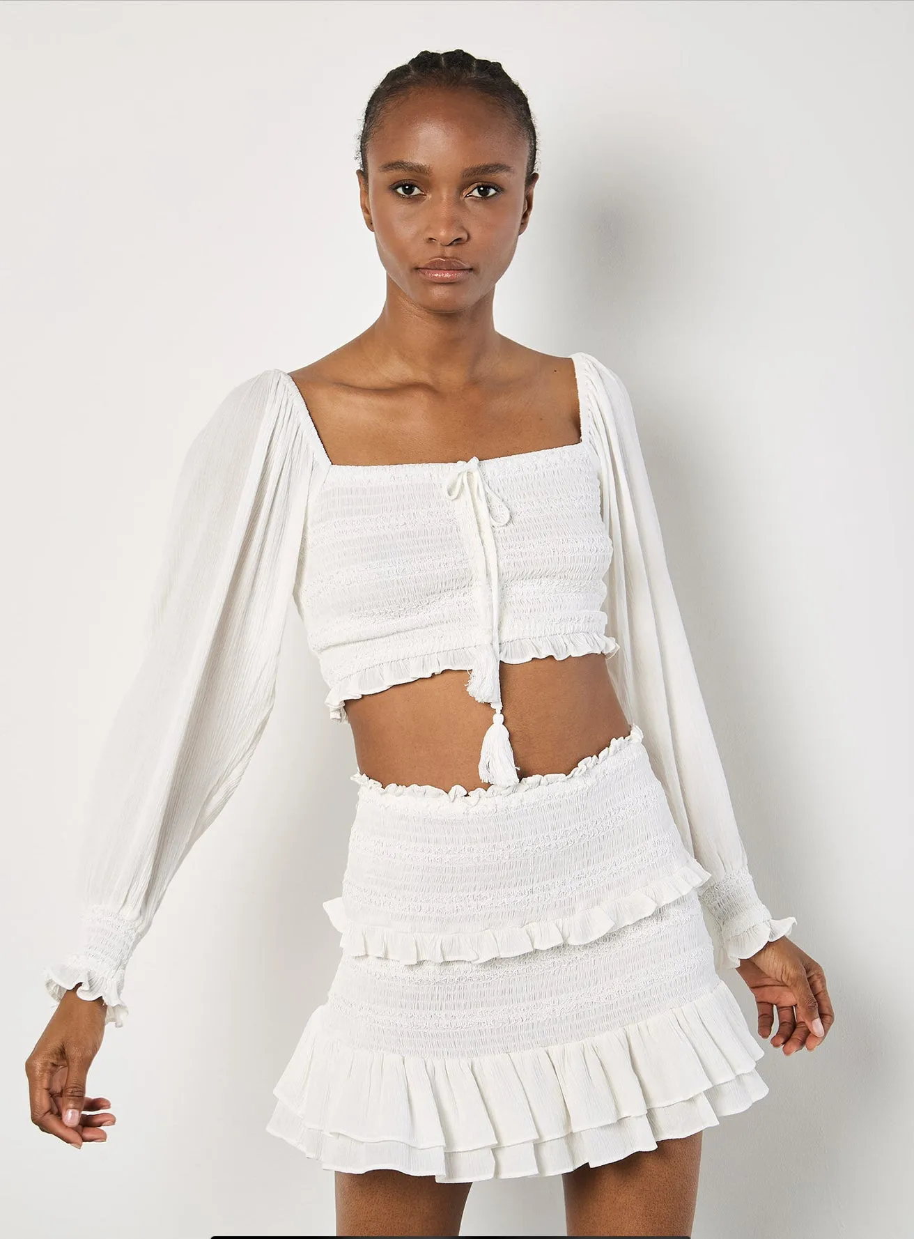 Apricot Smock Crop Top