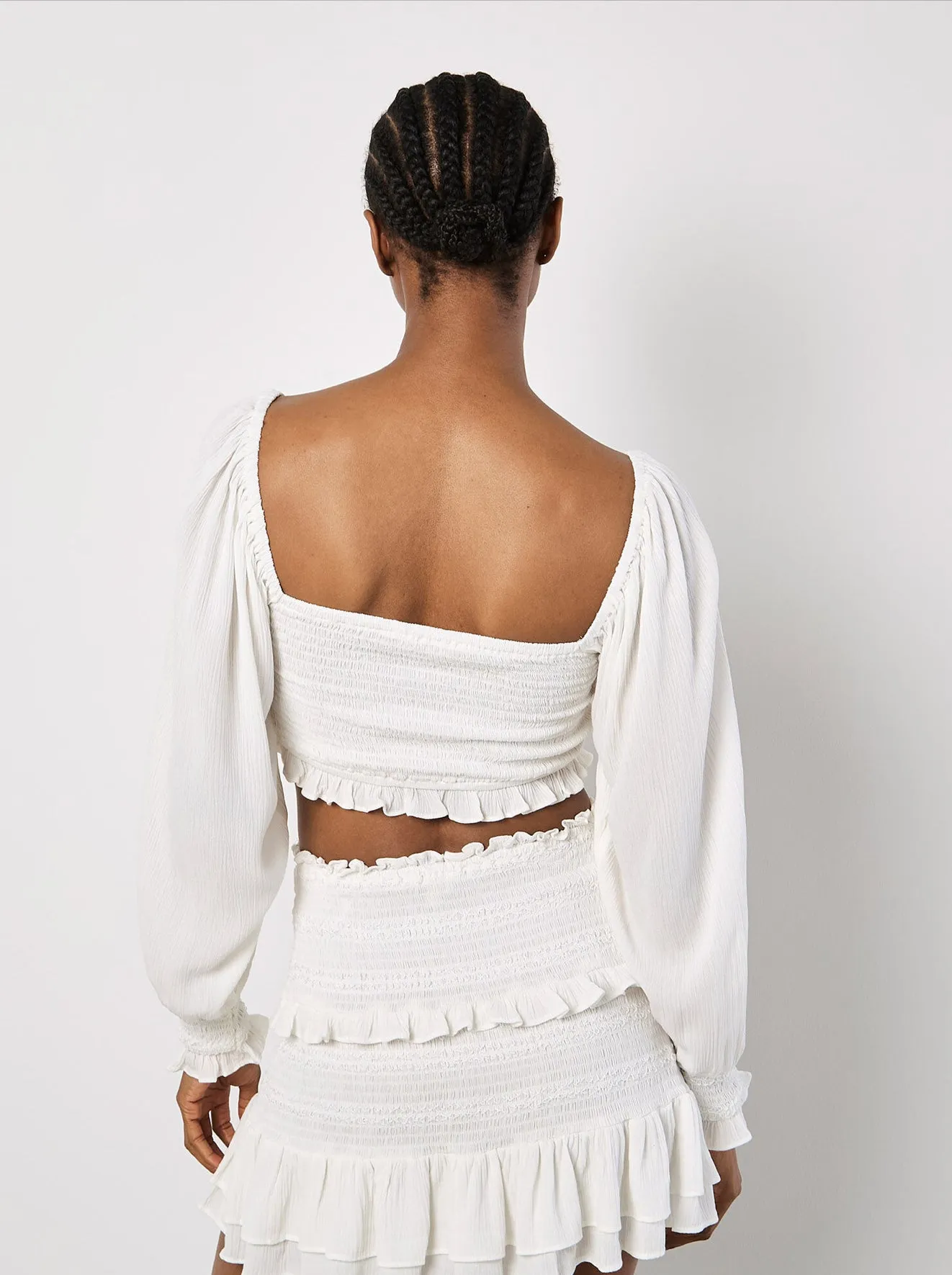 Apricot Smock Crop Top