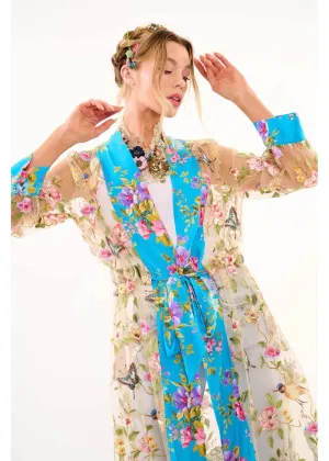 Aratta Garden of Eden Birds Butterfly Mesh Duster Pauw