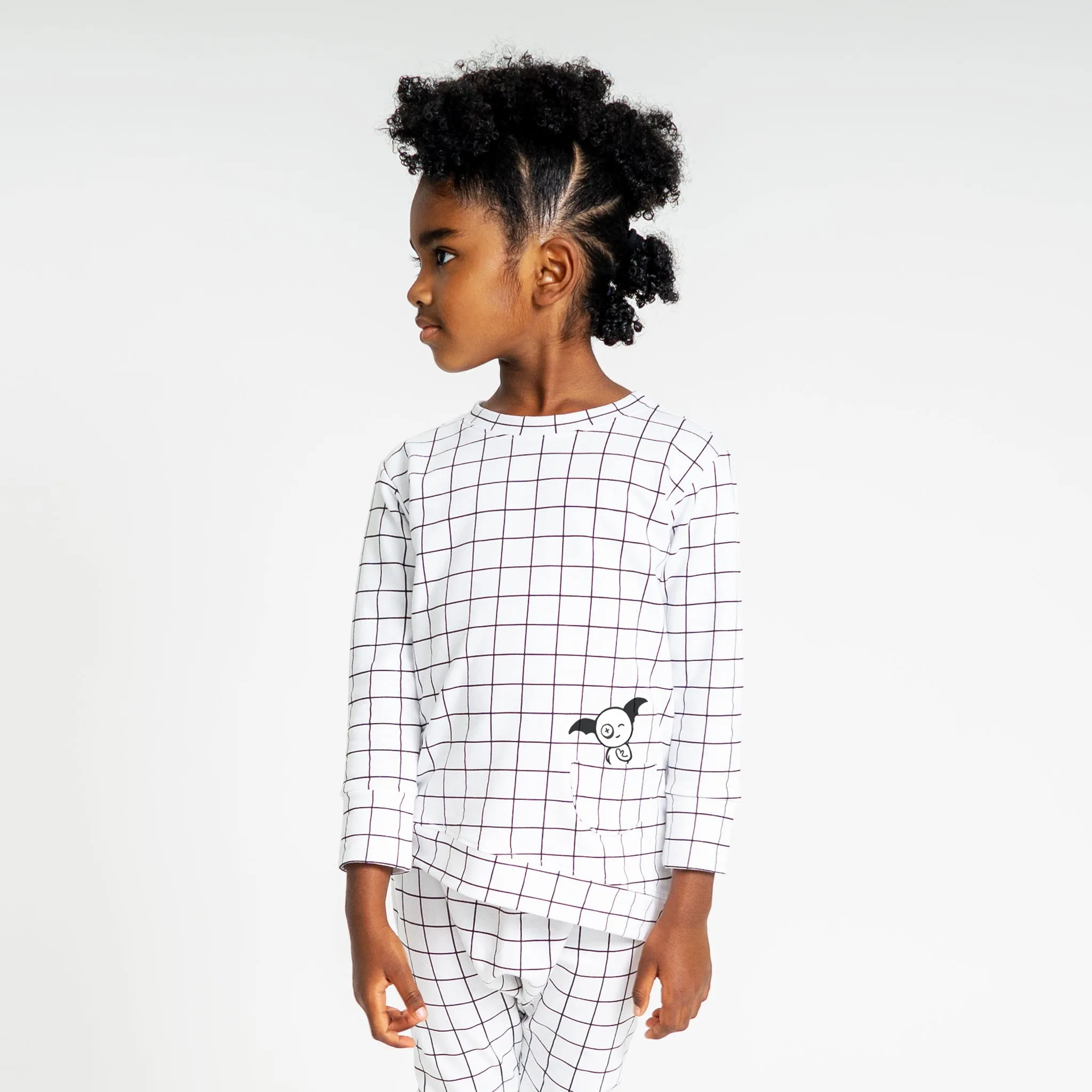 Asymmetric Pullover - Black/White Grid
