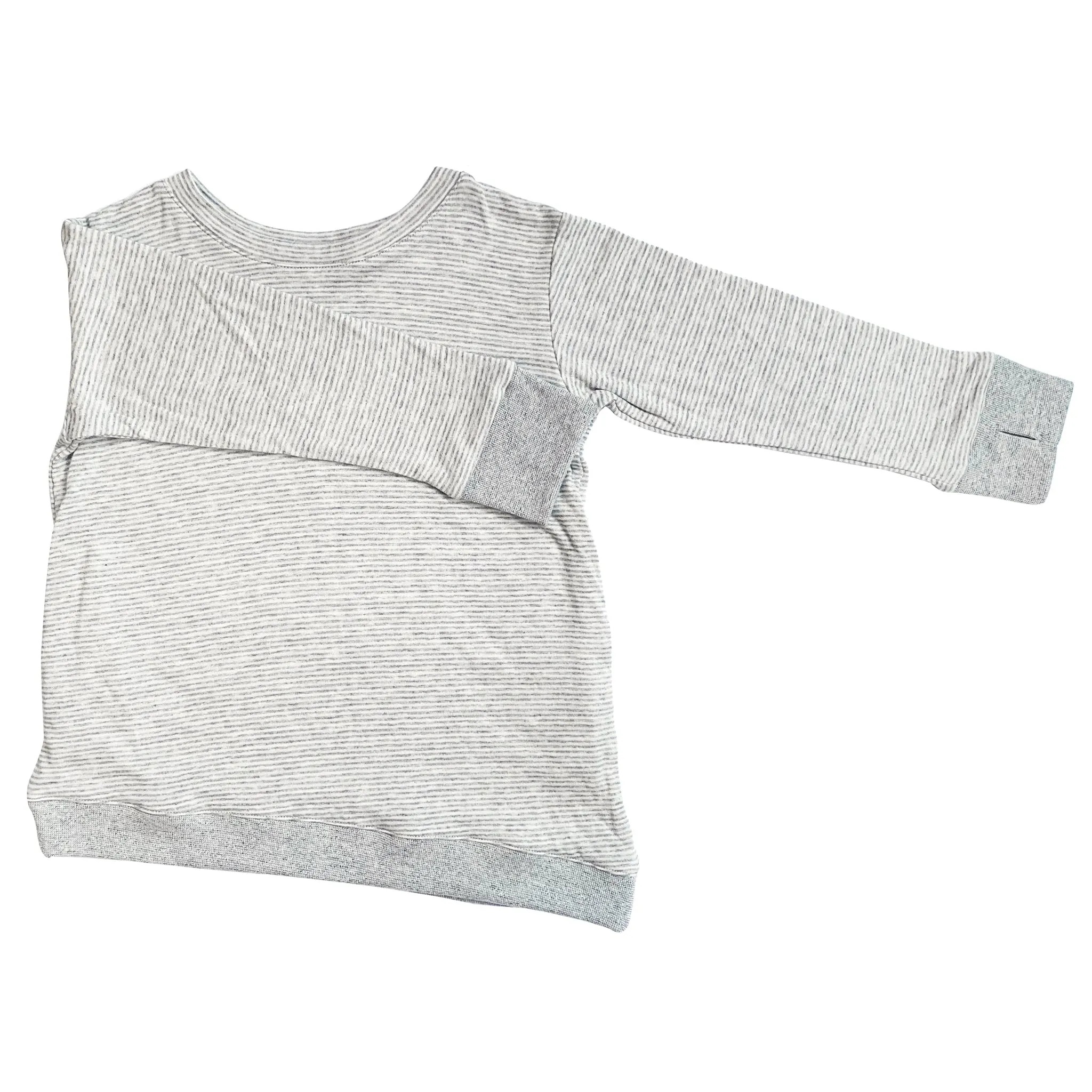 Asymmetric Pullover - Grey Skinny Stripes - Youth