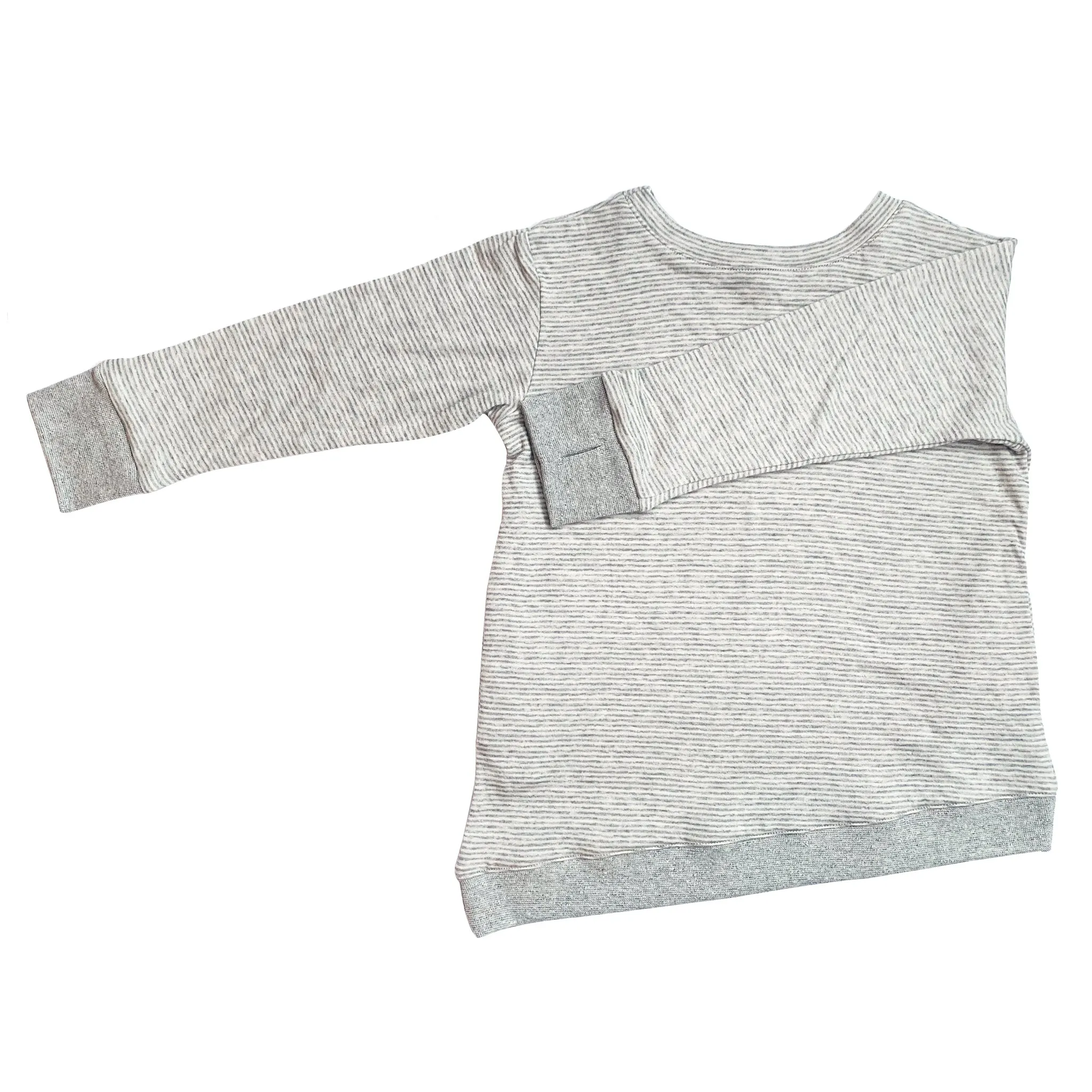 Asymmetric Pullover - Grey Skinny Stripes - Youth