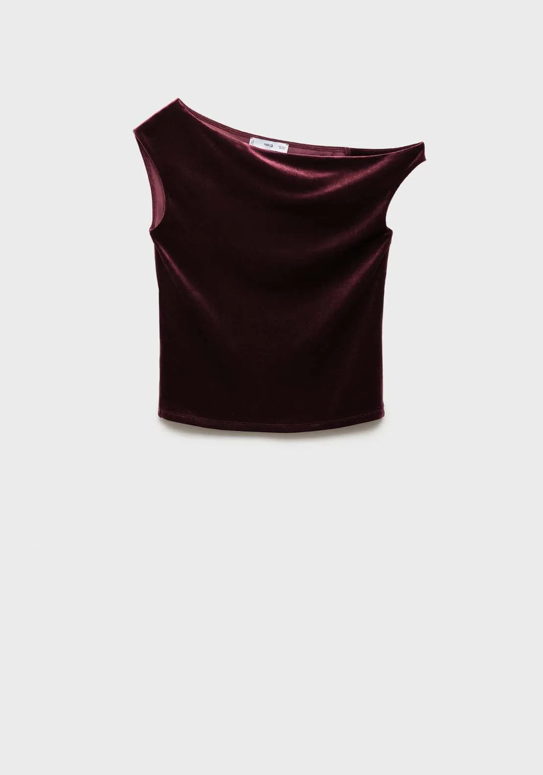 Asymmetric velvet top - Dark Red
