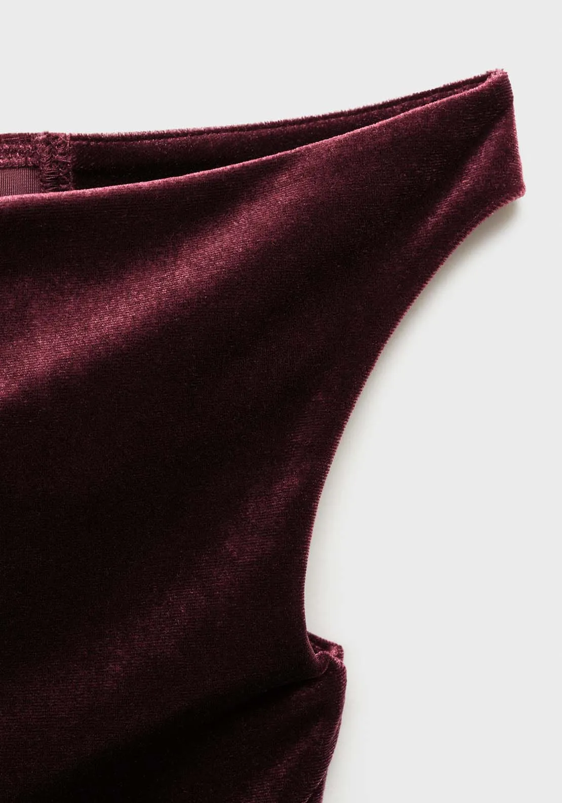 Asymmetric velvet top - Dark Red