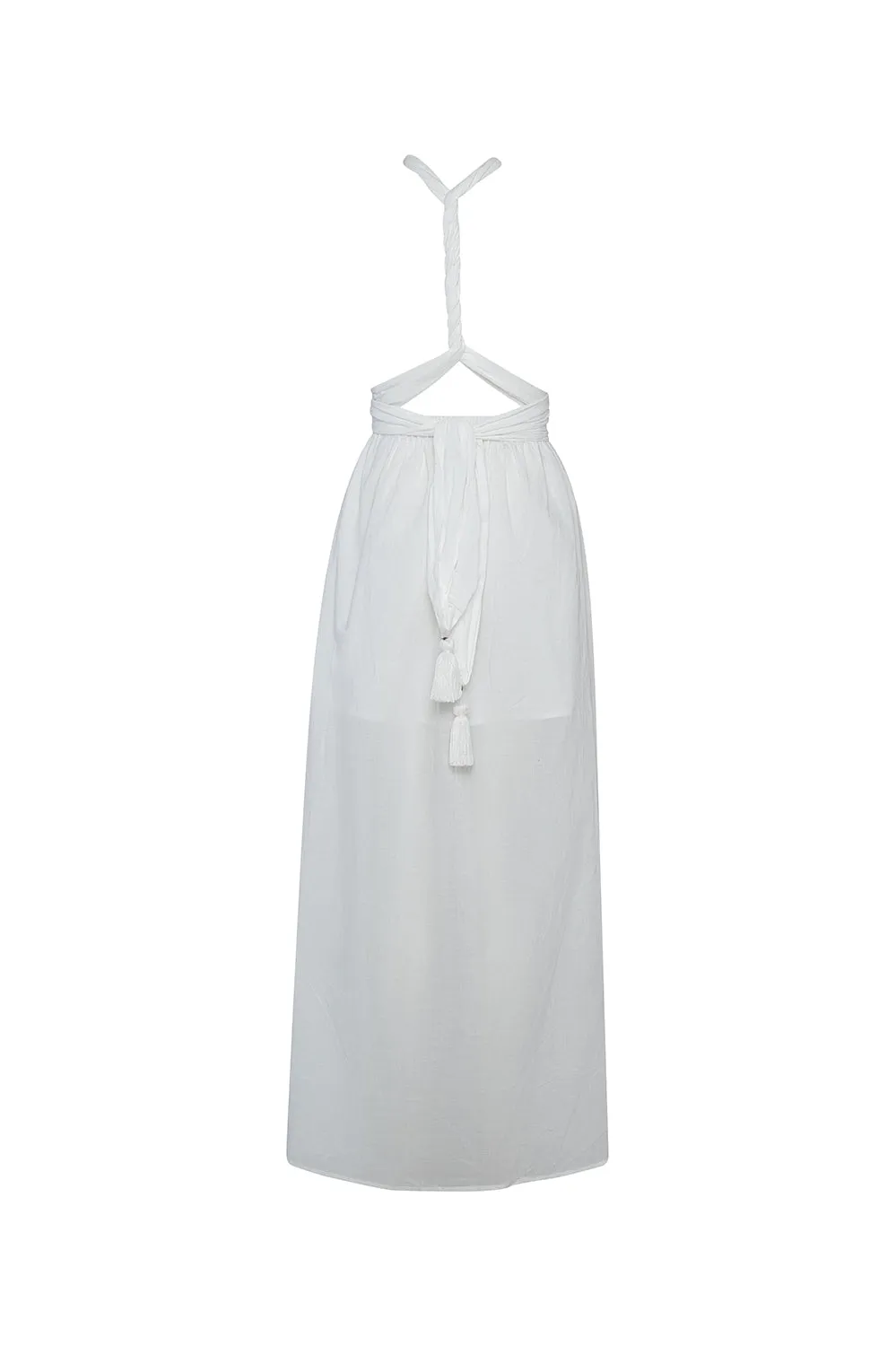 Athena Belted Maxi Dress White