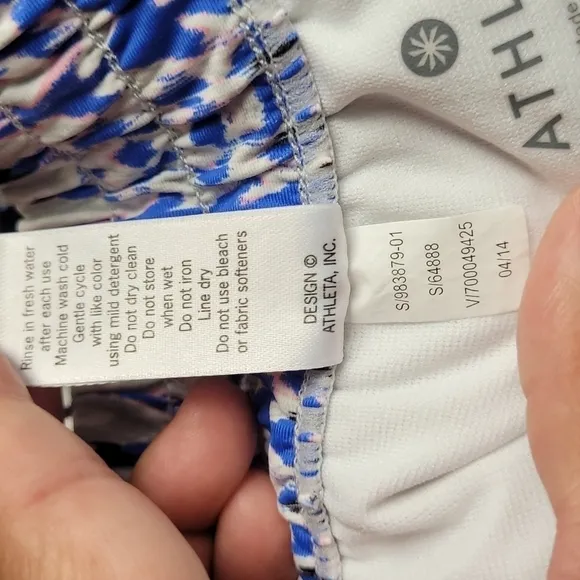 Athleta Kamala Petal Athletic Swim Short In Caspian Blue Size S
