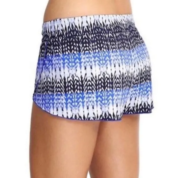Athleta Kamala Petal Athletic Swim Short In Caspian Blue Size S