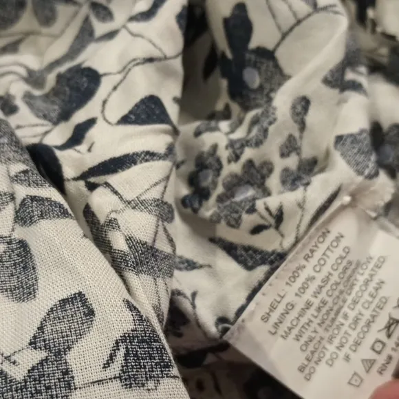 Attic Salt Blue and White Floral With Lace Panels Prairie Maxi Dress A5