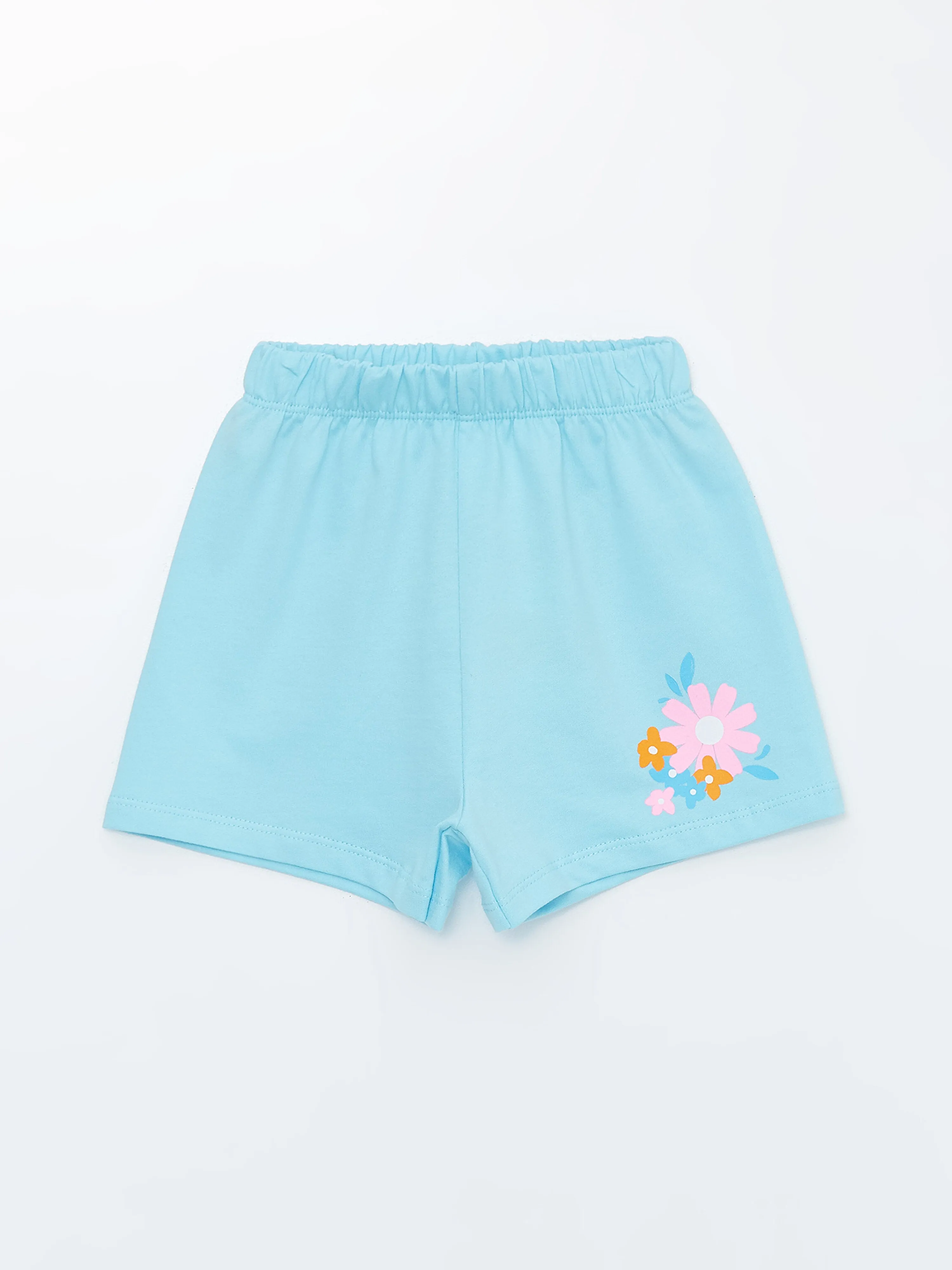 Baby Girl Shorts with Elastic Waist, 2 Pack