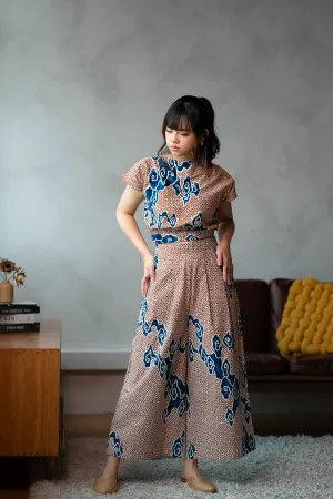 Batik Wide Leg Pants in Tumbuh Clay
