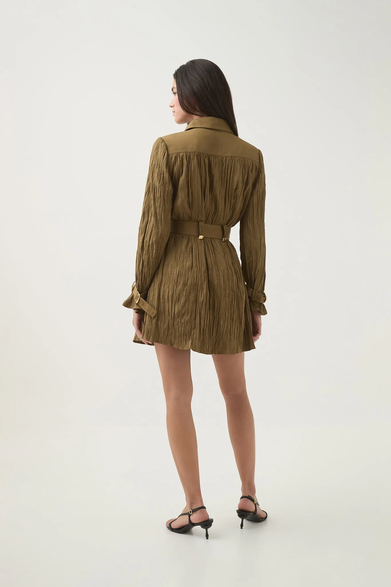 Bays Crushed Pleat Mini Dress