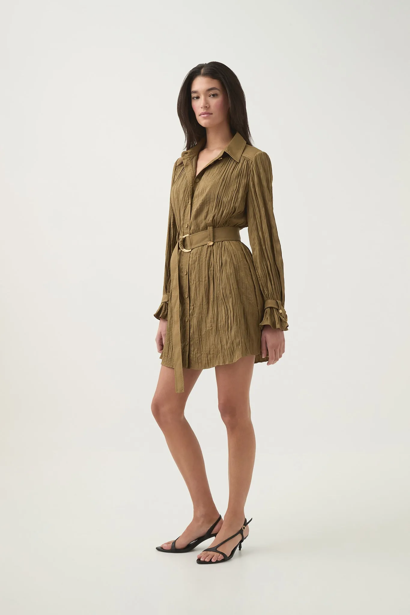 Bays Crushed Pleat Mini Dress