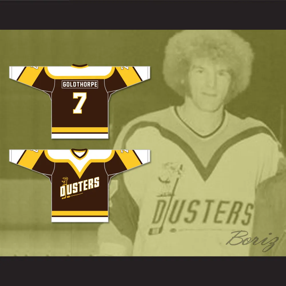 Bill 'Goldie' Goldthorpe 7 Binghamton Broome Dusters Brown Hockey Jersey 2