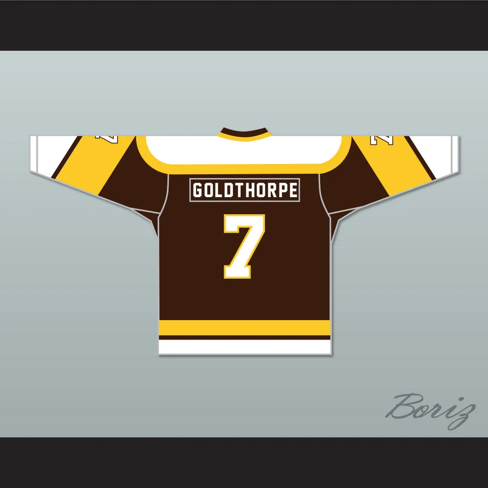 Bill 'Goldie' Goldthorpe 7 Binghamton Broome Dusters Brown Hockey Jersey 2
