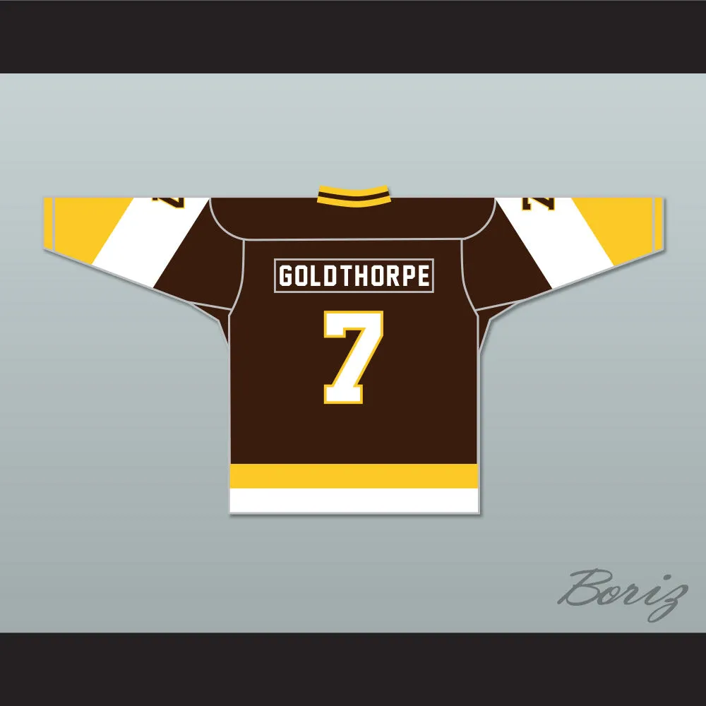 Bill 'Goldie' Goldthorpe 7 Binghamton Broome Dusters Brown Hockey Jersey 3