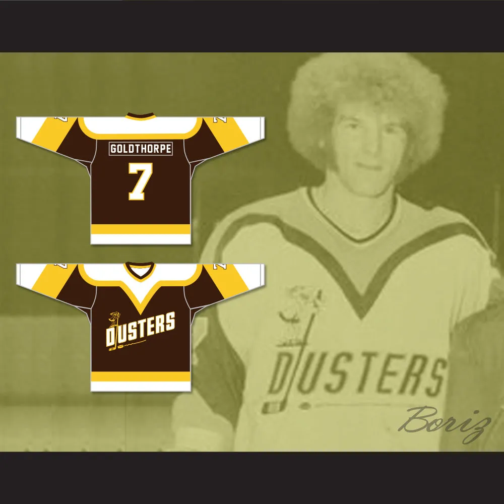 Bill 'Goldie' Goldthorpe 7 Binghamton Broome Dusters Brown Hockey Jersey