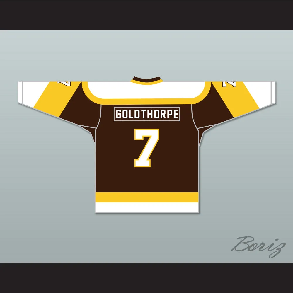 Bill 'Goldie' Goldthorpe 7 Binghamton Broome Dusters Brown Hockey Jersey