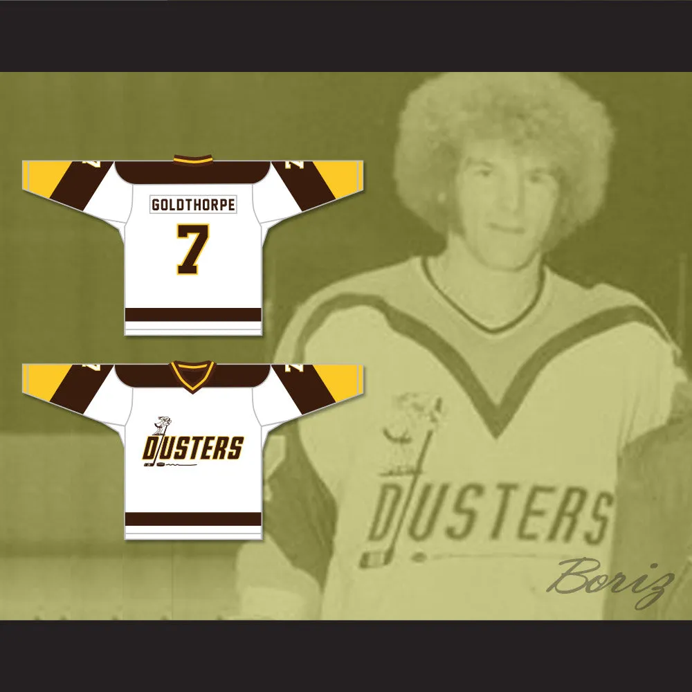 Bill 'Goldie' Goldthorpe 7 Binghamton Broome Dusters White Hockey Jersey 2