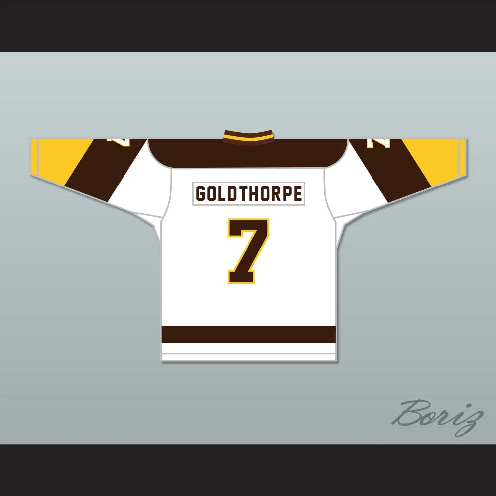 Bill 'Goldie' Goldthorpe 7 Binghamton Broome Dusters White Hockey Jersey 2