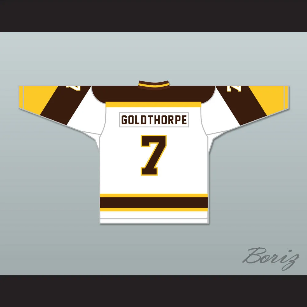 Bill 'Goldie' Goldthorpe 7 Binghamton Broome Dusters White Hockey Jersey 3
