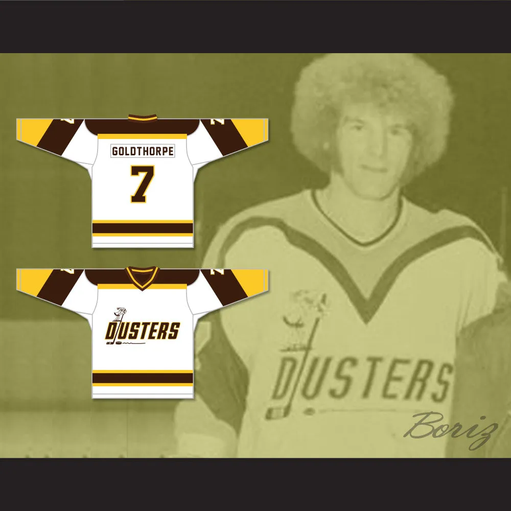 Bill 'Goldie' Goldthorpe 7 Binghamton Broome Dusters White Hockey Jersey 3