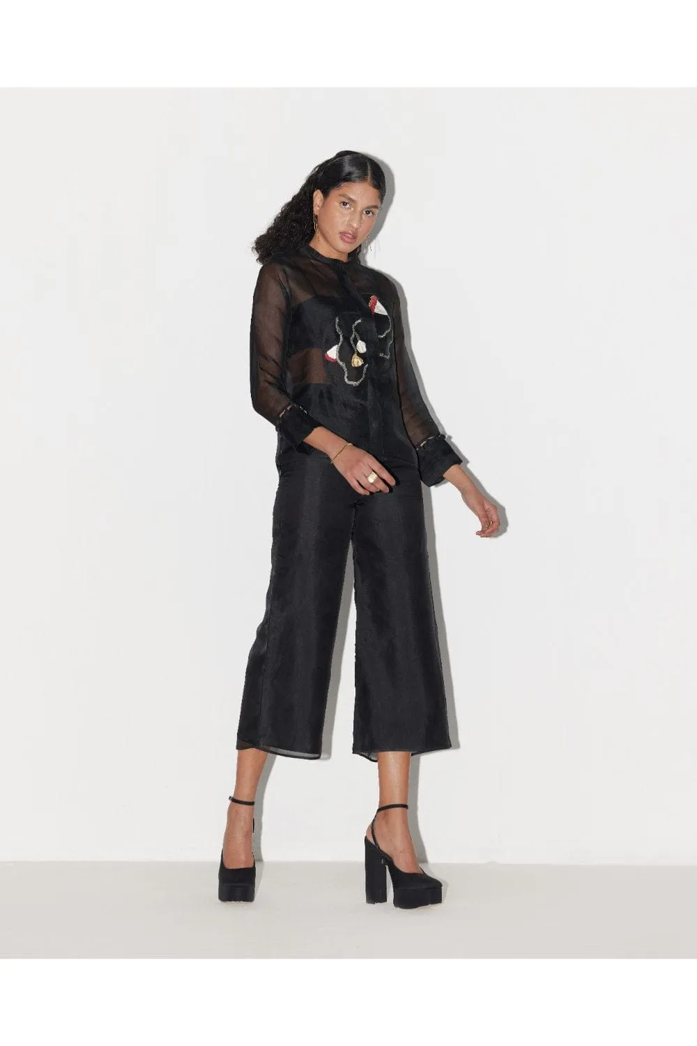 BLACK ORGANZA CULOTTES