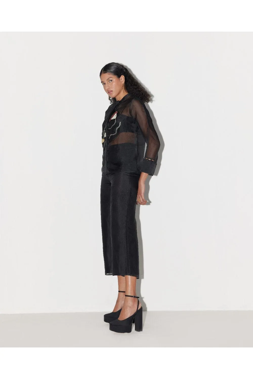 BLACK ORGANZA CULOTTES