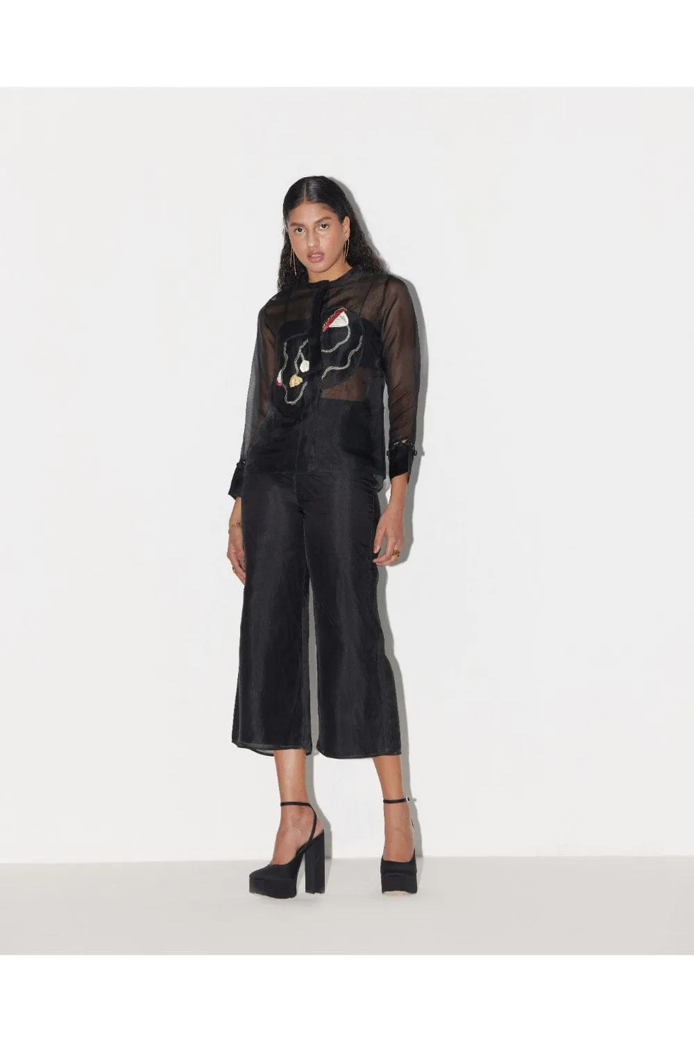 BLACK ORGANZA CULOTTES