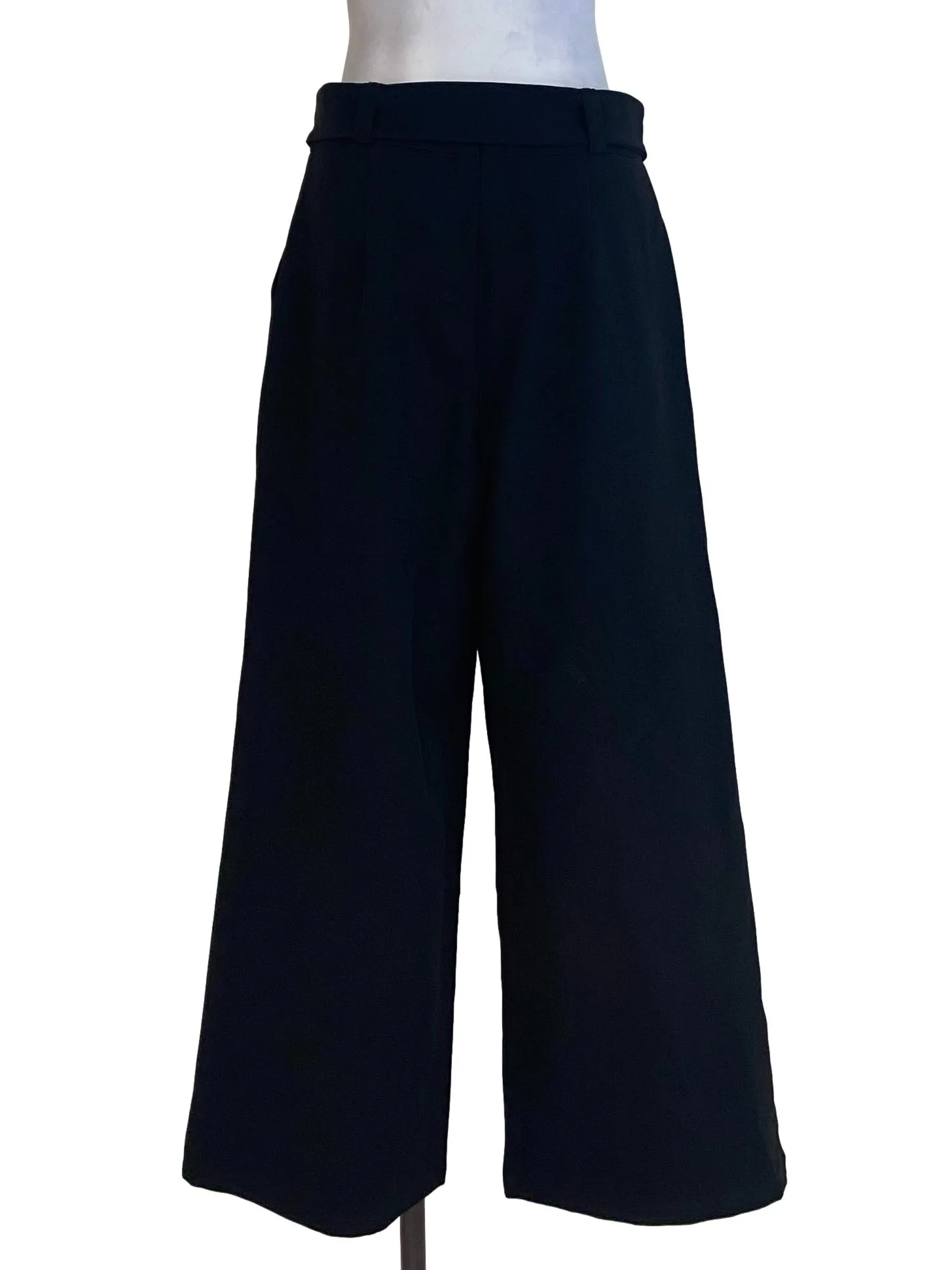Black Plain Wide Pants