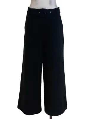 Black Plain Wide Pants