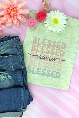 Blessed Mama Stacked Adult Tri-Blend T-Shirt