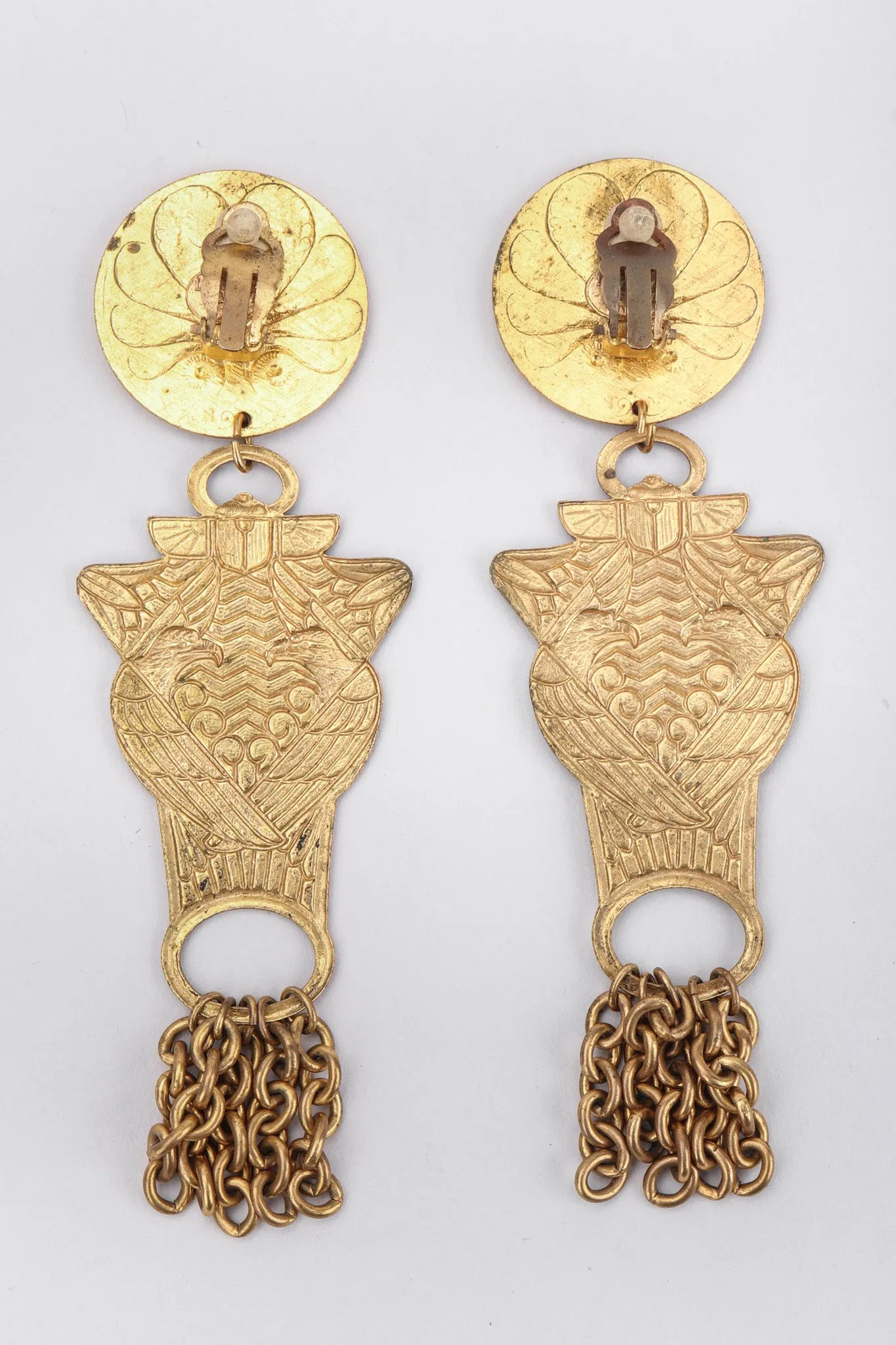Brass Eagle Drop Earrings