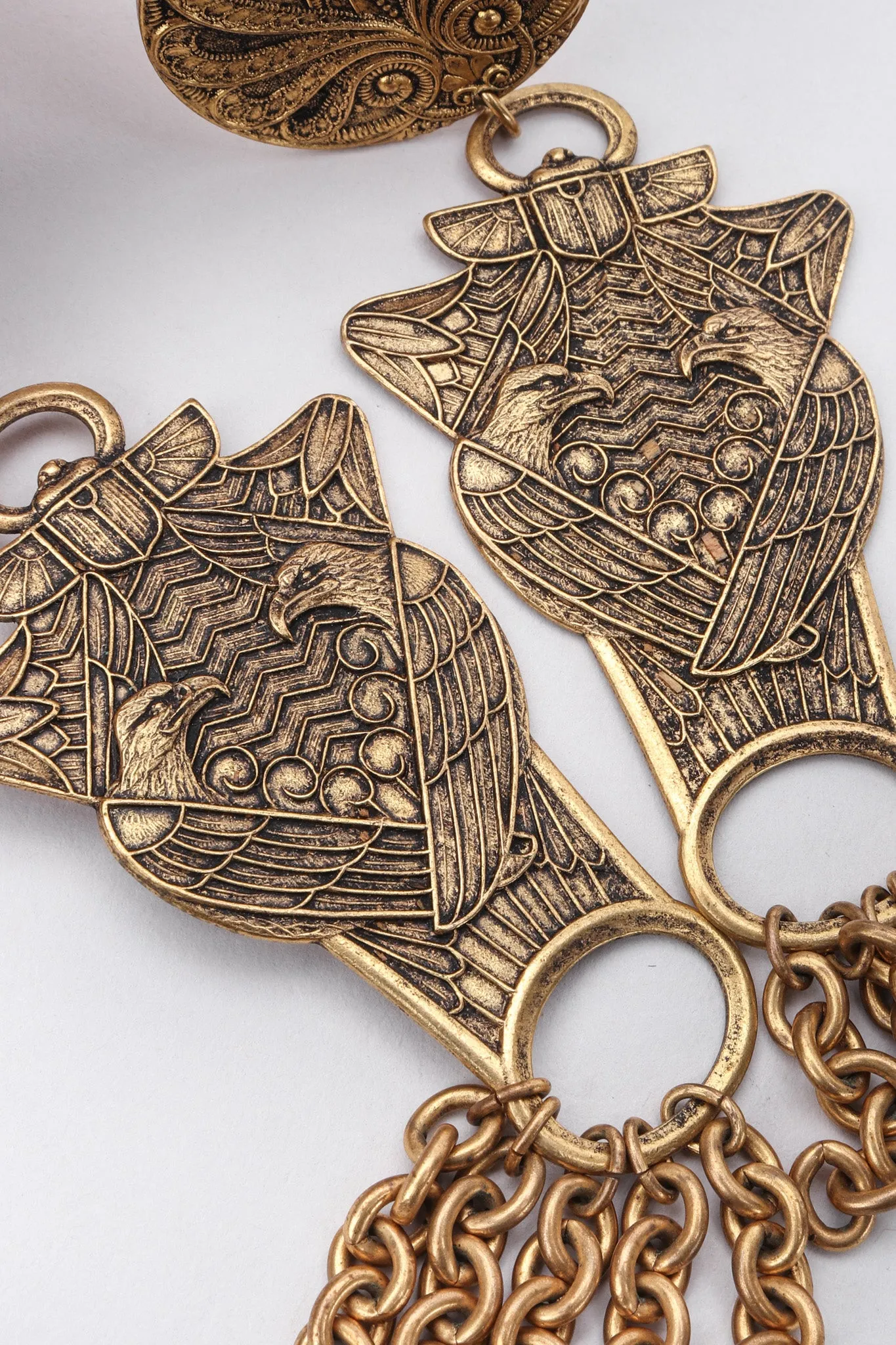 Brass Eagle Drop Earrings