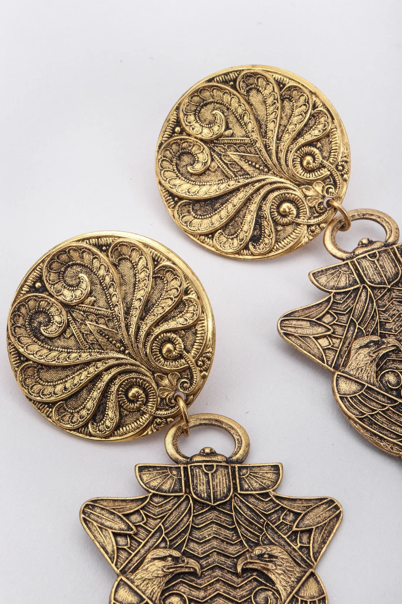 Brass Eagle Drop Earrings