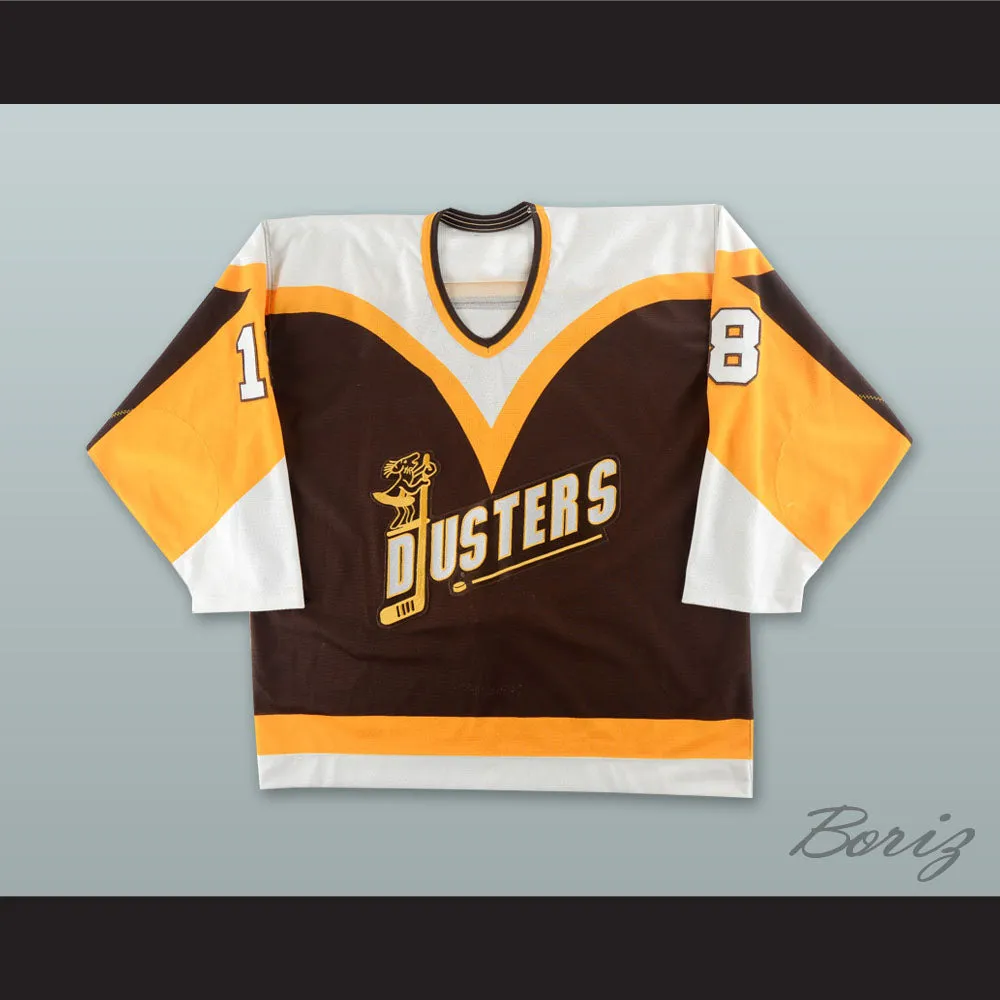 Brian Lee 18 Binghamton Broome Dusters Brown Hockey Jersey