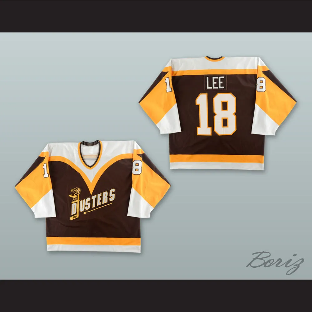 Brian Lee 18 Binghamton Broome Dusters Brown Hockey Jersey